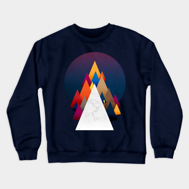 Owly climbing the coloured Holy Mountain Crewneck Sweatshirt by OwlyChicStudio